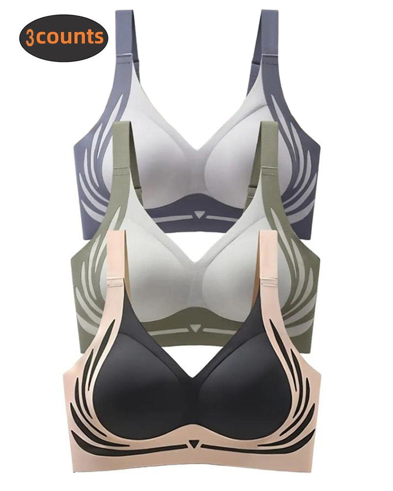Pack of 2 Lifting Anti-Sagging Wireless Push-up Bra
