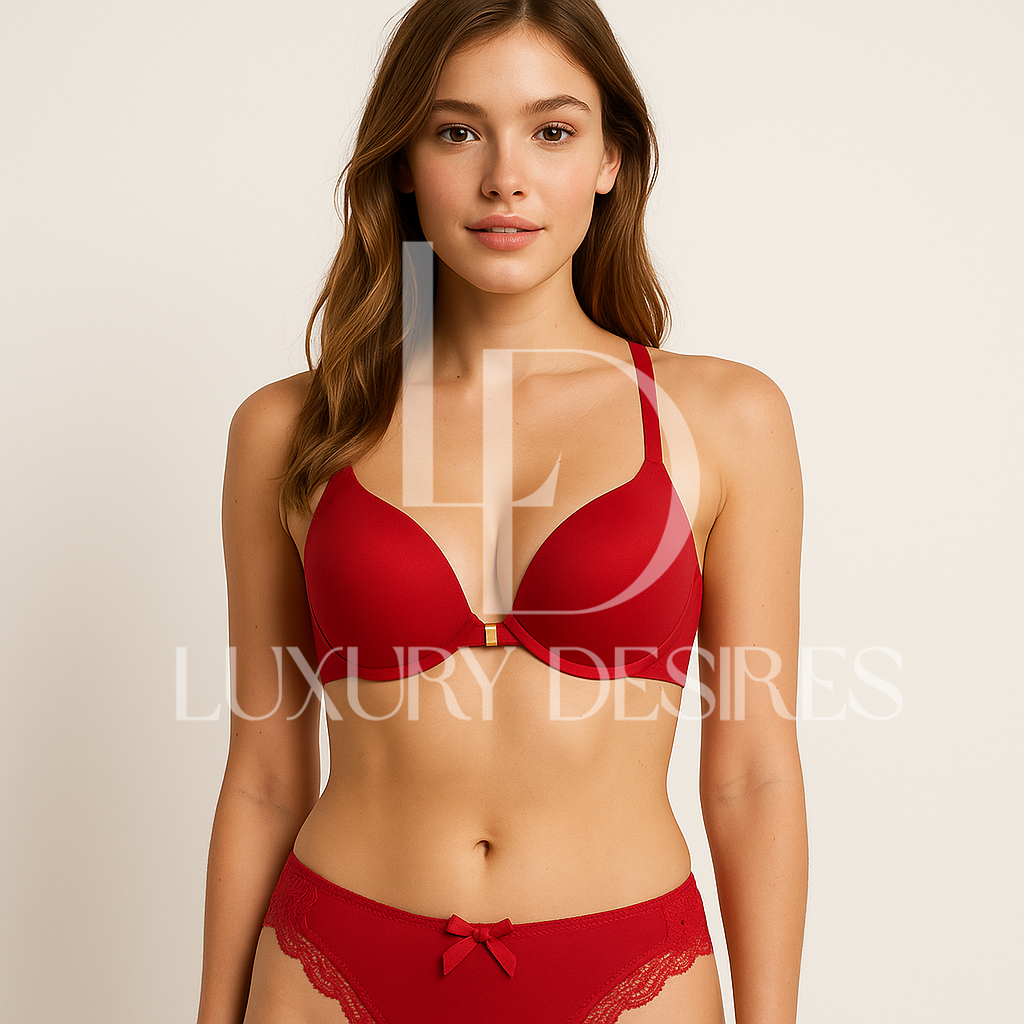 Front Open Butterfly Back Push-Up Bra Set  | Luxury Desires