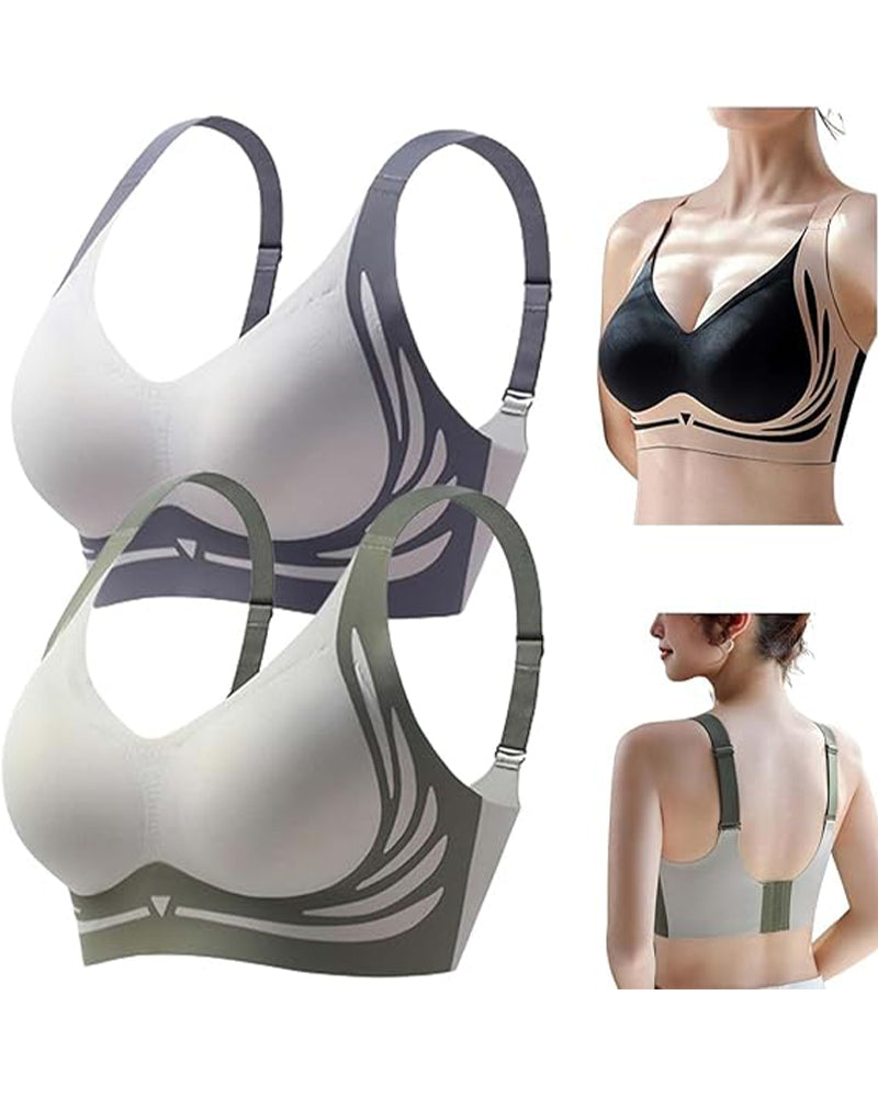 Pack of 2 Lifting Anti-Sagging Wireless Push-up Bra