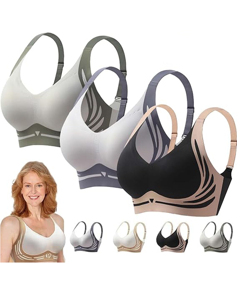 Pack of 2 Lifting Anti-Sagging Wireless Push-up Bra
