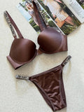 Victoria Secret Brown Full Stone Bra Set | Luxury Desires